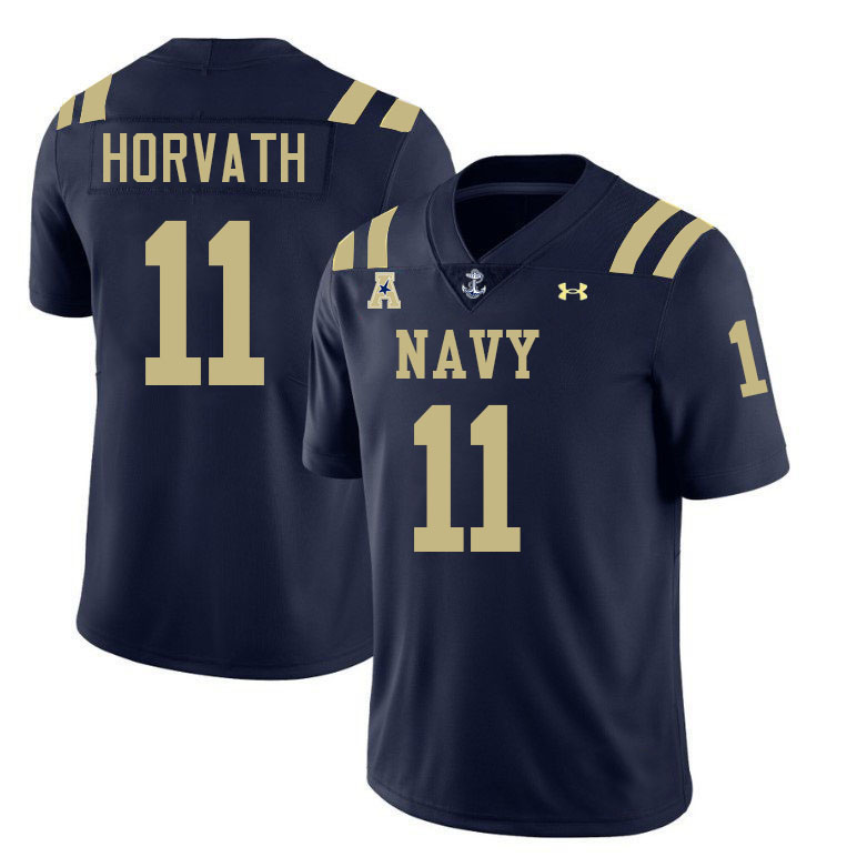 Navy Midshipmen #11 Blake Horvath College Football Jerseys Stitched-Navy